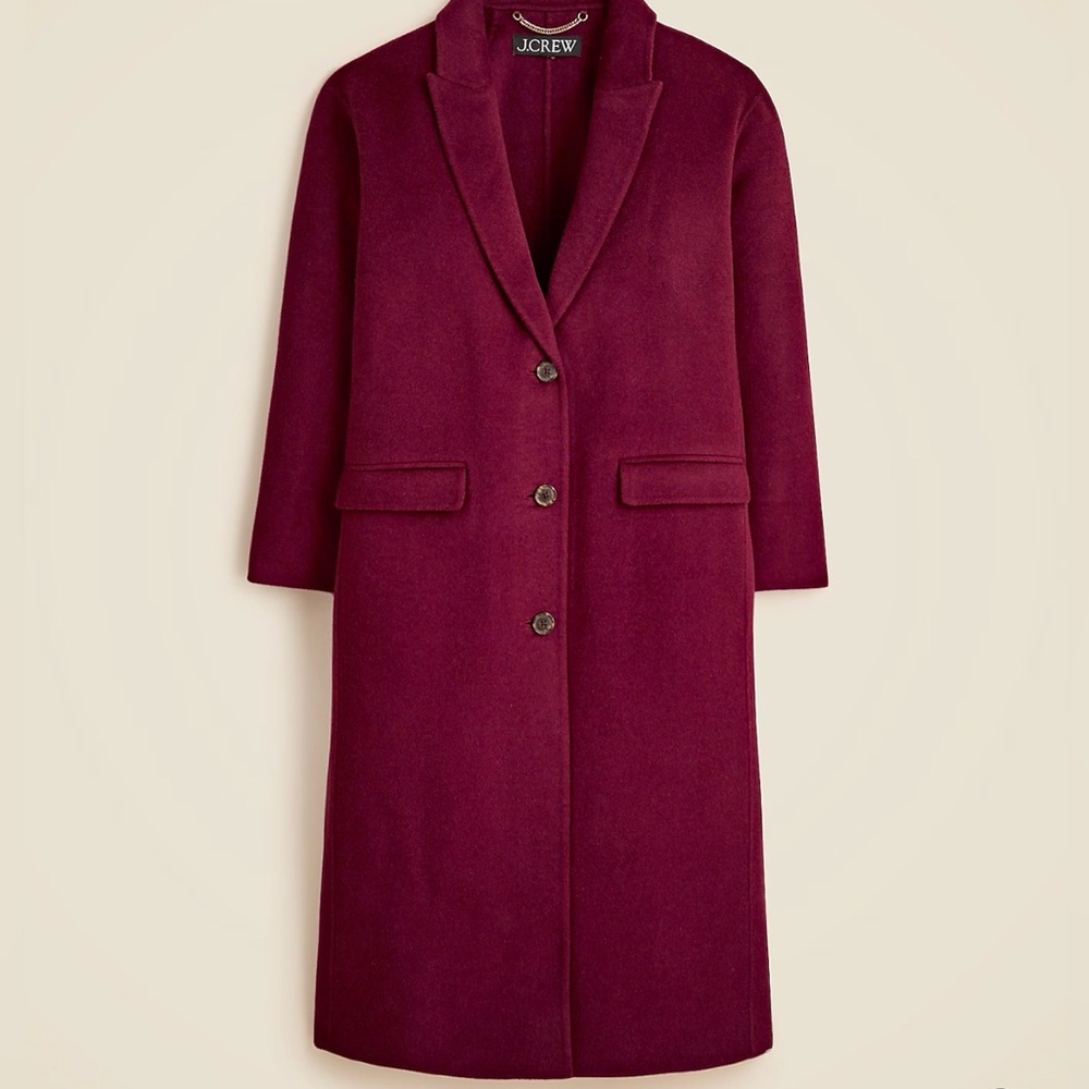 J. Crew Women's Chiara topcoat in double face (Wilshire Red) Size-0 Classic